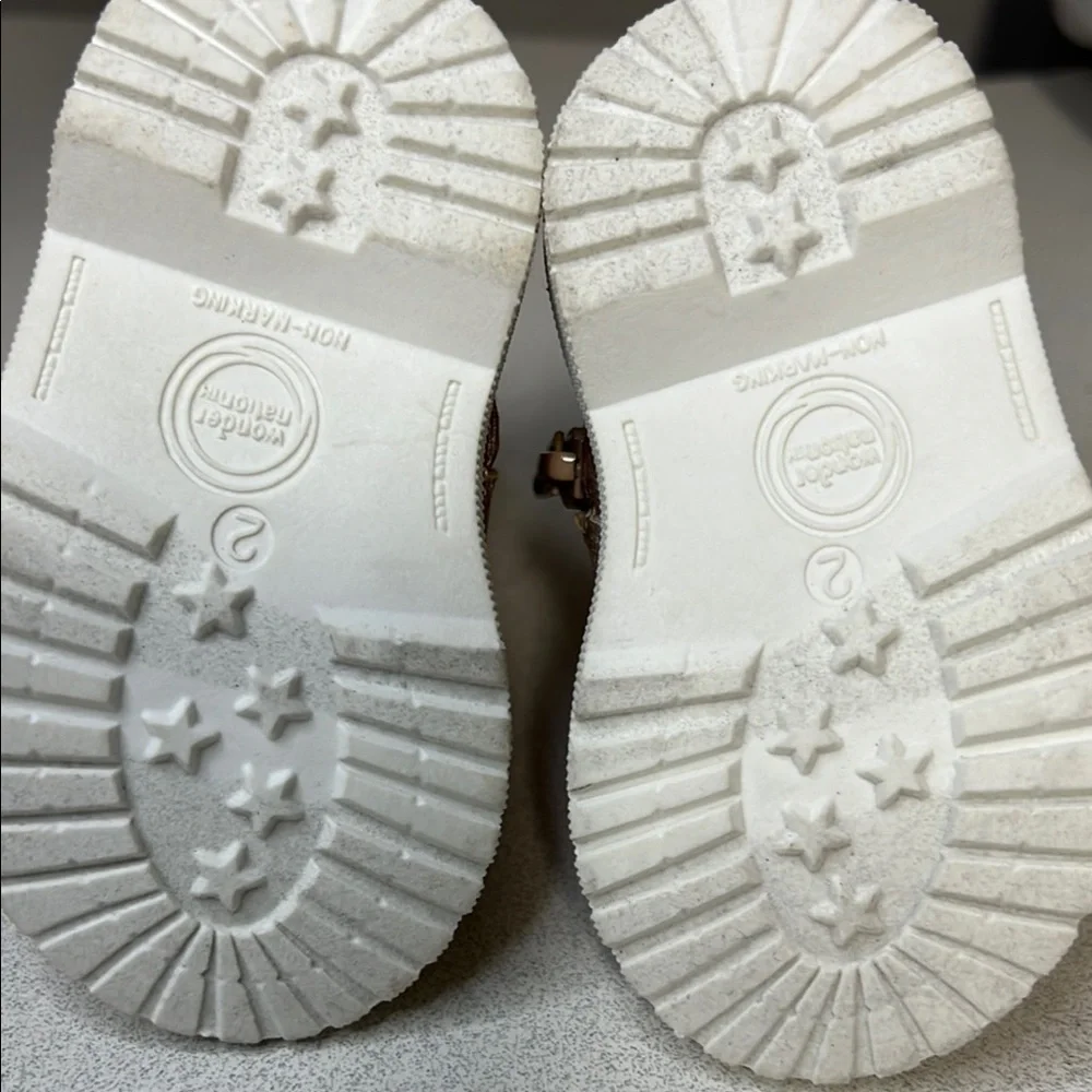 Kickers Kids' Brown Boots with White Soles
